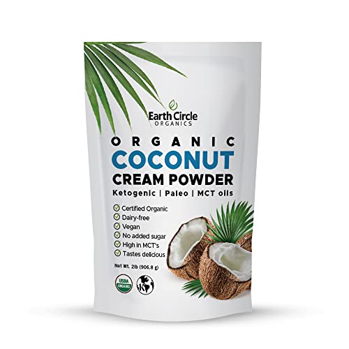 Organic Coconut Cream | Milk Powder, Perfect Keto Coffee Creamer - High in MCT Oil, Vegan, No Added Sugar, Gluten and Dairy Free, Healthy & Tastes Delicious - 2 Pound