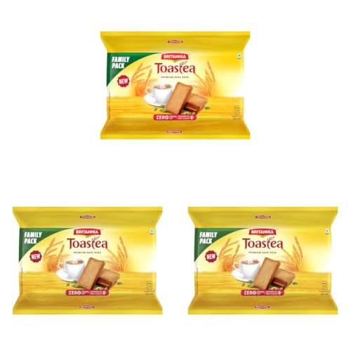 Image of Britannia Rusk Toastea Premium Bake, 668g, Brown (Pack of 3)