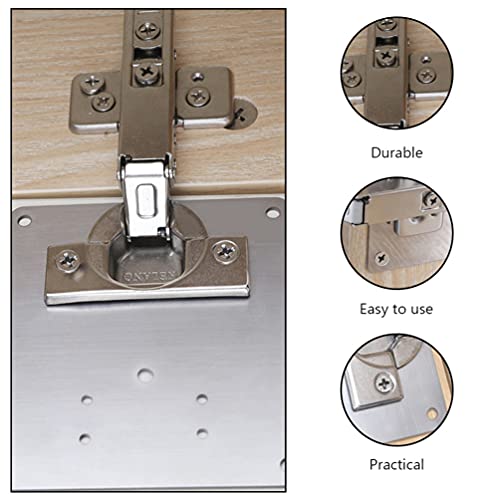 DOITOOL 4 peças de placa de reparo de dobradiças de aço inoxidável para gabinete, dobradiça, porta d