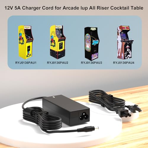 Image of LQM 12V AC Power Adapter for Arcade1Up Game Machine Arcade 1up All Riser