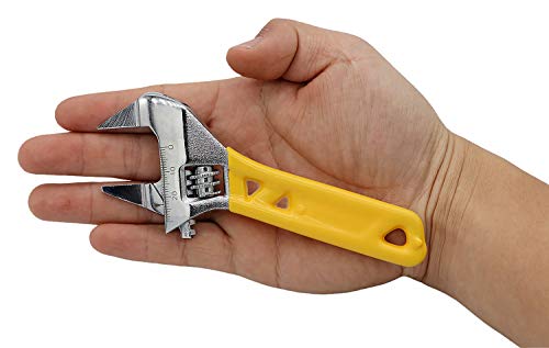 Image of Extra Slim Jaw 4-Inch /5-Inch Adjustable Wrench, Black, Metal