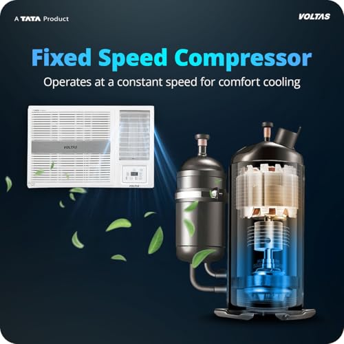 Image of Voltas 1.5 ton 2 Star Fixed Speed Window AC (Copper, Anti Dust Filter, 2-Way Air Swing, Memory Restart, Sleep Mode (182FS PEARL, White)