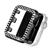 Secbolt Bling Case Compatible with Apple Watch 38mm 40mm 42mm 44mm, Full Cover Bumper Screen Protector for iWatch Series 5 4 3 2 1, Black 42mm