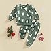 Thorn Tree Toddler Boys Christmas Clothes Santa Claus/Tree Sweatshirt Elastic Waist Pants Fall Winter Outfits Set