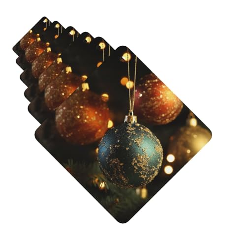 Lot de 6 désodorisants de voiture en forme de boules sur le sapin de Noël - Désodorisant à suspendre pour voiture - Décoration de chambre automobile