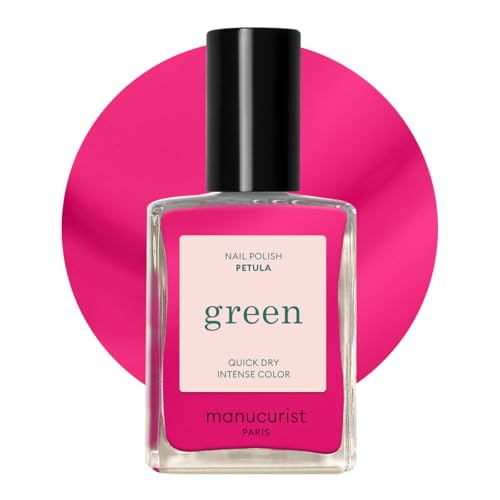 Manucurist - Green Esmalte de Uñas Pétula Rosa Intenso - Pintauñas Rosa - Clásico 9-Free - Esmalte sin Toxicos - Vegano y Orgánico (83%) - Manicura Profesional - 15 ml