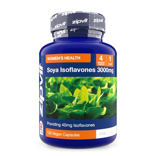 Zipvit SOYA Isoflavones 3,000mg, High Strength SOYA Bean Extract 40mg Isoflavones, 120 Vegan Capsules, 4 Months Supply