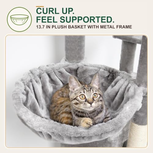 Image of Globlazer Cat Tree for Large Adult Cats, Heavy Duty Indoor Cat Tower, F74B