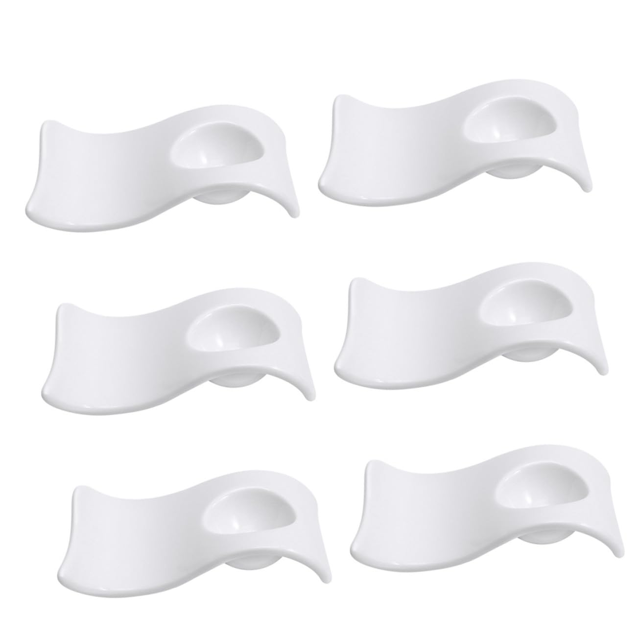 Coquetiers Créatifs en Céramique Blanche, Lot de 6, Modernes