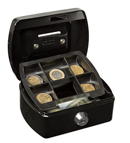 Idena 50031 - Geldkassette Mini, Größe 125 x 95 x 60 mm, Farbe Schwarz, 1 Stück