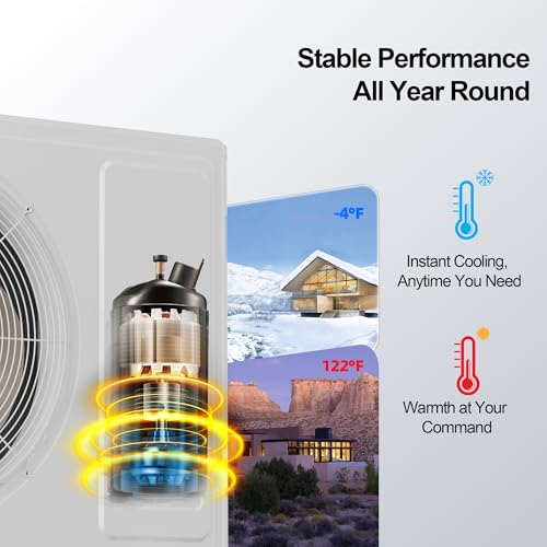 Image of 9000 BTU Mini Split AC /Heating System,19 SEER2 110 /120V Energy Efficient Ductless Inverter System,Cools Up to 450 Sq.Ft with Pre-Charged Condenser,Heat Pump & Installation Kits