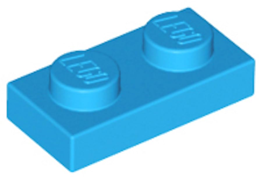 LEGO Plate 1 x 2, Part 3023, Building Brick Component (Dark Azure, 50, Bricks) — image 1