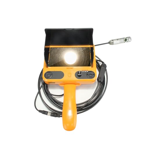 Gatebig Dual Lens Borescope Sewer Inspection Camera 360°Rotation,7''IPS Endoscope Camera with DVR,HD Borescope with 12 Lights,16.4FT Endoscope with 6MM Semi-Rigid Snake Cam,IP68 Sewer Pipe Tools