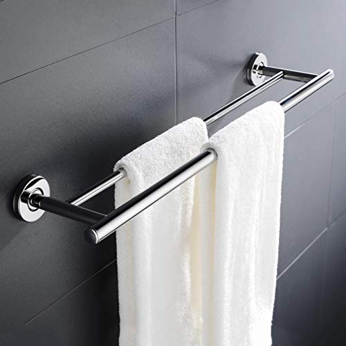 Étagère d'angle de salle de bains en acier inoxydable et double porte-serviettes Safehappy