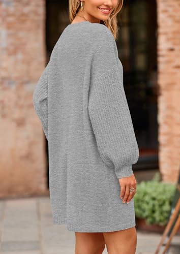 Image of PRETTYGARDEN Women's Oversized Sweater Dress 2025 Fall Long Sleeve Crewneck Chunky Knit Slouchy Winter Pullover Sweaters
