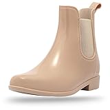 babaka Rain Boots for Women Waterproof Ankle Rain Shoes for Ladies Chelsea Boots Skin Tone Size 6