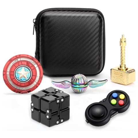 Cool Hammer Fidget Spinners Chain Metal,Rainbow Fidget Spinner for Kids Adults, Spiners Finger Rings, Fidgets Infinity Cube Blocks Party Favors Stress Toy Goody Bag Fillers Stocking Stuffers Gift Cover