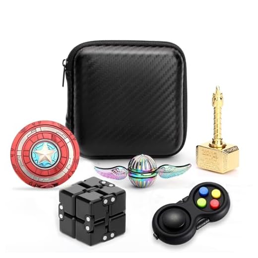 Cool Hammer Fidget Spinners Chain Metal,Rainbow Fidget Spinner Gifts for Kids Adults, Spiners Finger Rings, Fidgets Infinity Cube Blocks Anxiety Stress Relief Toy Set