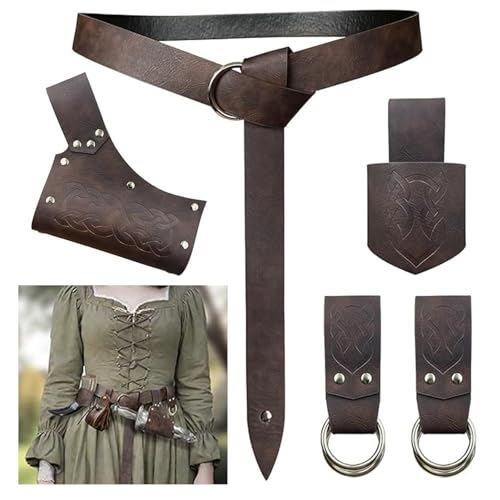 Kit de 5 Piezas de Cinturón Medieval, Disfraz Medieval Mujer y