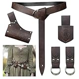 Kit de 5 Piezas de Cinturón Medieval, Disfraz Medieval Mujer y Hombre, Funda Daga y Portaespadas, para Cosplay Vikingo y de Renaissance