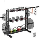 PROIRON Hantelständer Hantelablage Hantelscheibenständer Kurzhantelständer mit 3 Ebenen für das Heim-Gymnastik-Gewichte für Hanteln, Kettlebells und Hantelscheiben