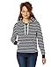Amazon Essentials Women's Regular-Fit Brushed Back Fleece Pullover Hoodie (Available in Plus Size), Navy Stripe, Large