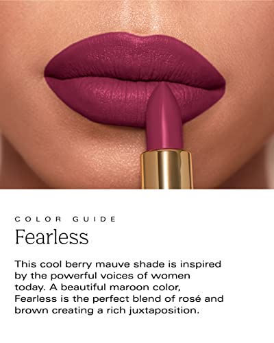 Pdl Cosmetics By Patricia De León | High Powered Lipstick (Fearless) | Intensely Colored Mauve Matte Finish Lipsticks | Long Lasting Hydrating Formula, Creamy Texture For Weightless Coverage | Vegan | Cruelty-Free| .14 Oz #TOP3