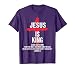 Kids Jesus Is King Christian-Shirt Boy Youth Religious Cross T-Shirt