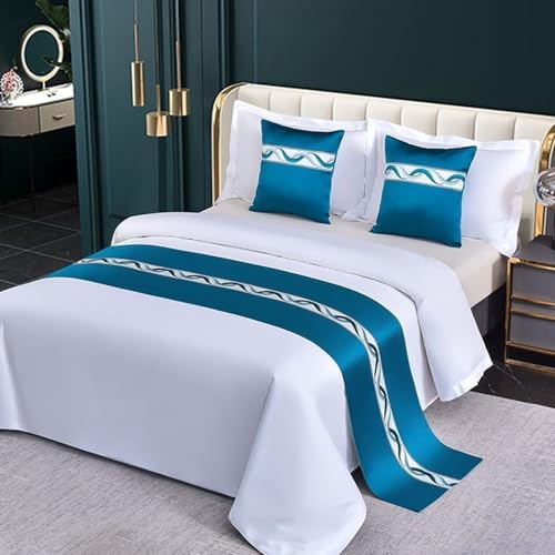 SaryEdge Alfombra Floral para pies de Cama, Multicolor, Varios tamaños, Azul - 2 Fundas (50 * 50cm),Blue-2Pilcases(50 * 50cm)