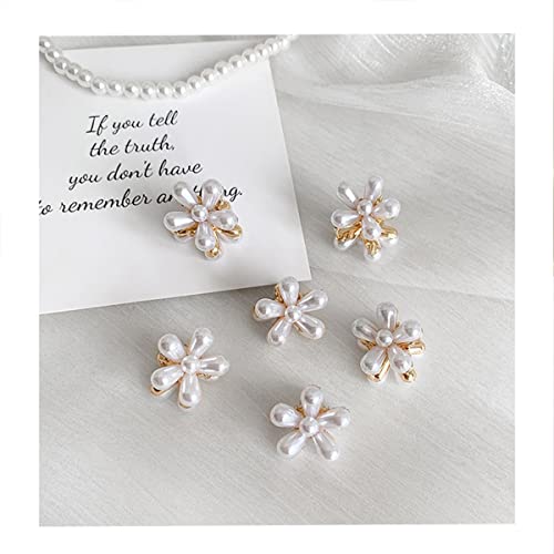 20 Pcs Small Pearl Hair Claw Clips For Women Girl, Mini Pearl Flower Claw Clips Design, Sweet Daisy Artificial Bangs Clips Decorative Hair Accessories #TOP7