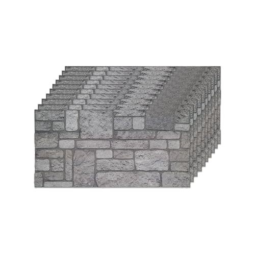 Izodekor Paneles De Pared 3d Efecto Ladrillo, Paneles De Poliestireno Para Salón, Cocina, Baño, Balcón, Dormitorio, Parte Trasera Del Mostrador Y Terraza, 10 Unidades, Patio Trasero