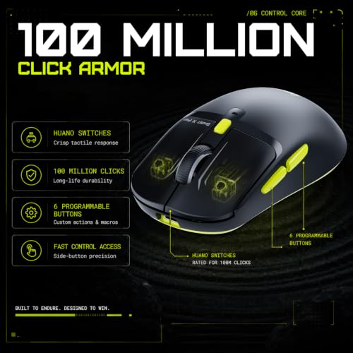 Image of EvoFox Ghost X Pro Tri-Mode Wireless Gaming Mouse with RGB Charging Dock, 54g Ultra-Lightweight, 30,000 DPI Instant S312 Sensor, 8000Hz Polling, 100M Huano Switches, Dual Bluetooth, 2.4GHz, Wired