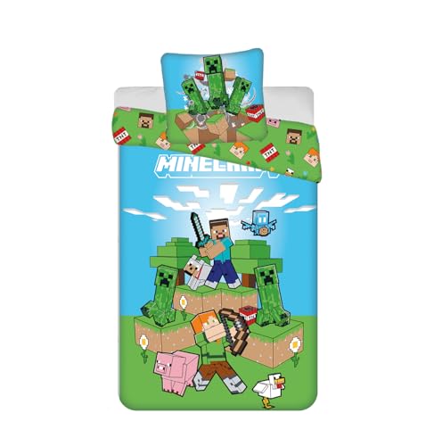 Parure de lit Minecraft cadeau idéal pour anniversaire avec housse de couette