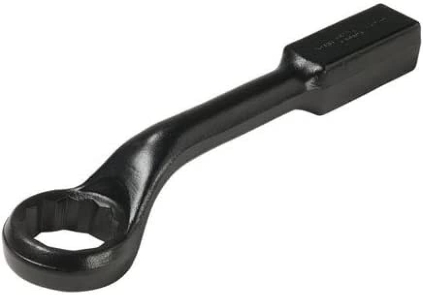 Bahco 315Z-1 BH315Z-1.1/2 1.1/2 Zoll Ring End Slogging Wrench Double Hex with 45 Degree Offset Head, Black