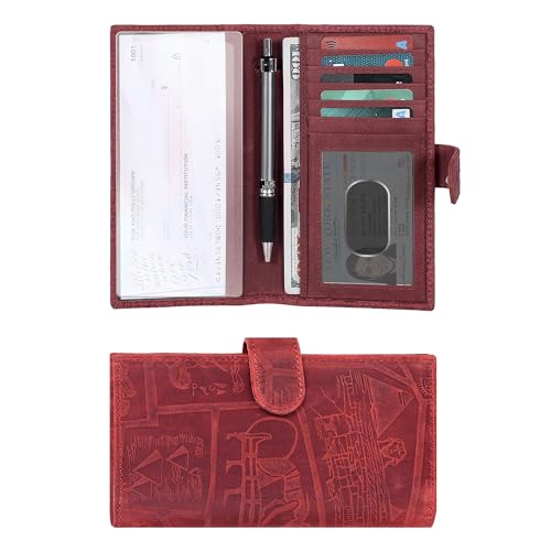 Oak Leathers Checkbook Cover Slim Minimalist For Men with RFID Blocking Credit Card Holder Wallet2