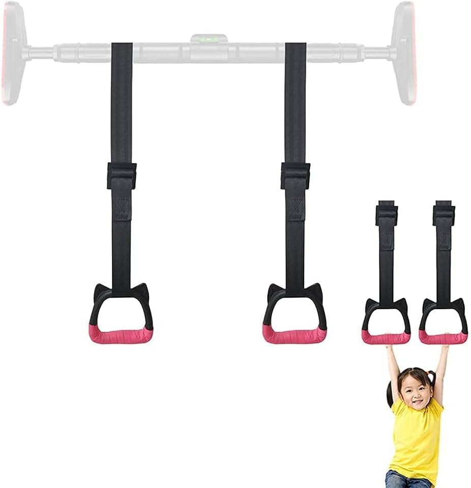 Gymnastics Rings for Kids Bars, Exercise Hanging Rings with Straps Professional Fitness Rings Pull Up Rings Children Trapeze Bar Pull Up Gym Rings Kids Home Exercise Rings, Non-Slip Load-bearing 200KG