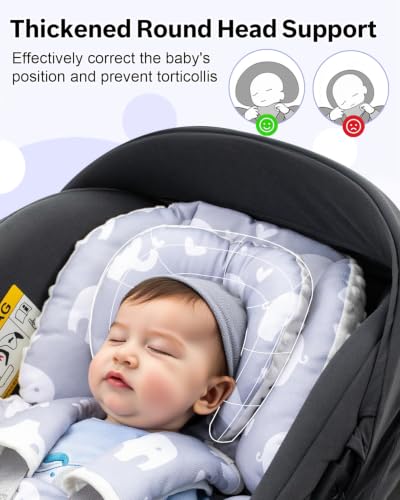 Image of Infant Car Seat Insert with Extra Headrest, Baby Car Seat Head Support