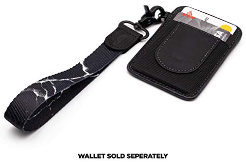 Image of POCKT Keychain Wristlet for Women and Men, Cute Wrist Lanyard for Keys, Short Key Chain Strap for Car Keys, Wallet, ID Badge & Phone | Black Marble