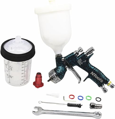 Pulverizadores De Pintura Ntools Pistola De Pintura Pistola De Pintura con Boquilla De 1,3/1,8 Mm Pistola De Pintura para Reparación De Coches con Tanque De Pistola De Aire De 600, 1.3mm T110