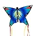 Produktbild CIM Leichtwind Schmetterling Drachen - Butterfly Blue - Einleiner Flugdrachen für Kinder ab 3 Jahren - 58x40cm - inkl. 20m Drachenschnur - fertig aufgebaut - sofort flugbereit