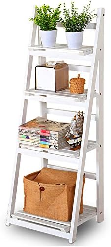 Hongyans Folding Plant Storage Shelves Rack Stand Flower Staircase with 4 steps Ladder for Home Decor