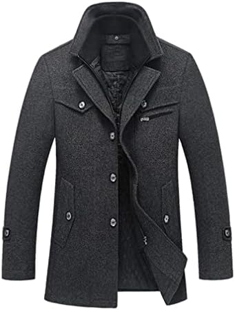Lavnis Men's Winter Wool Coats Slim Fit Single Breasted Trench Ja...