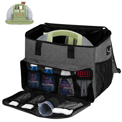 Carrying Case Compatible with Bissell Carpet and Upholstery Cleaner 1400B/3353,Steam Cleaner Storage Bag with Removable Divider Ideal Carrying Case for Carpet and Upholstery Cleaner(Bag Only)