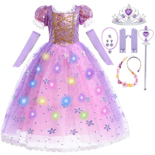 Disfraz de princesa morado para niña 3-4 años miniatura 1