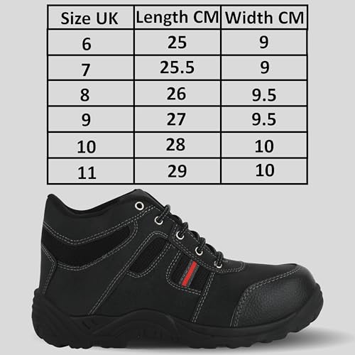 Image of ELECANT Lace-up Steel Toe Safety Shoes for Construction, Factory and Industrial Work||Black Safety Shoes for Men