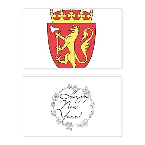 Tarjeta de Año Nuevo de Svalbard con emblema nacional para coleccionismo europeo