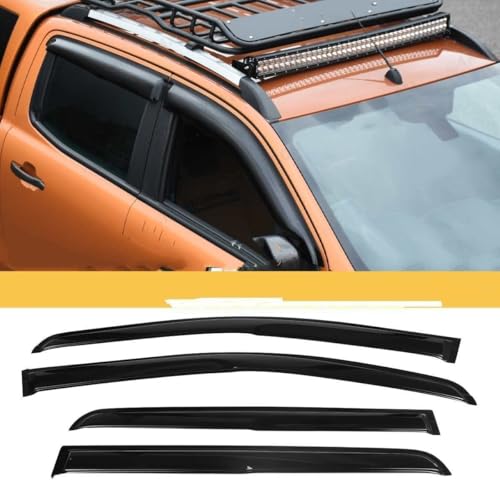 Déflecteurs de vitres pour Ranger Dual Cab 2012-2021 | Kit 4 pièces ABS noir - 2