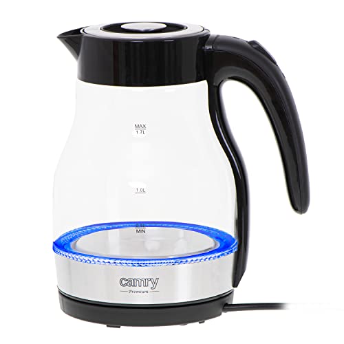 ADLER Camry Wasserkocher 1,7 l, blaue LED-Beleuchtung, 2200 W...