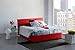 Talamo Italia Lit Coffre Anna double, Made in Italy, Lit avec revêtement en tissu, Ouverture frontale, convient pour matelas 120x200 cm, Rouge