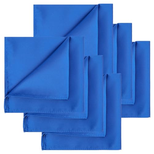 Image of KissTies 6PCS Satin Pocket Square Plain Color Handkerchief Gift Set